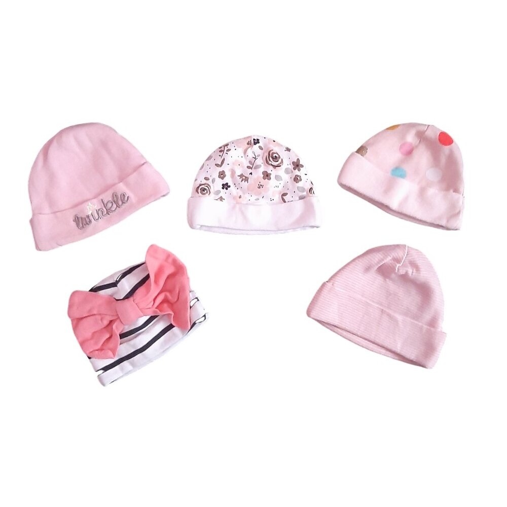 Baby Girl's Gerber Beanie Bundle- Sizes 0-6M